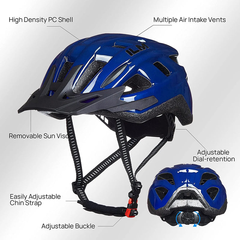 ILM Adult Bike Helmet Mountain & Road Bicycle Helmets for Men Women Cycling Helmet for Commuter Urban Scooter Model B2-17 Sporting Goods > Outdoor Recreation > Cycling > Cycling Apparel & Accessories > Bicycle Helmets ILM   