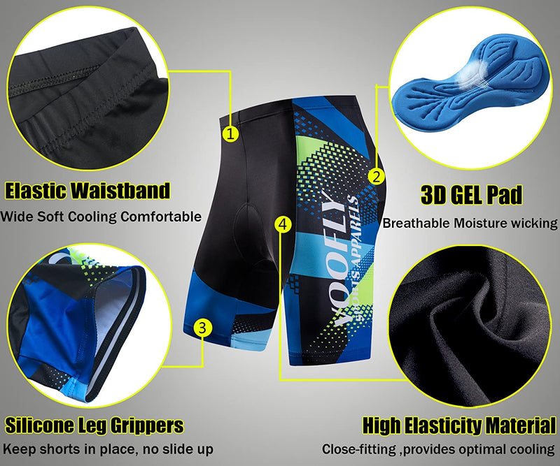 Voofly Men'S Cycling Jersey Set Men Short Sleeve Compression Bike Shorts Gel Padded Biking Clothing Sporting Goods > Outdoor Recreation > Cycling > Cycling Apparel & Accessories voofly   