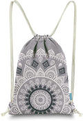 Miomao Drawstring Backpack Mandala Style String Bag Canvas Beach Sport Daypack Home & Garden > Household Supplies > Storage & Organization Qingdao Miomao E-Commerce Co., Ltd Gray  