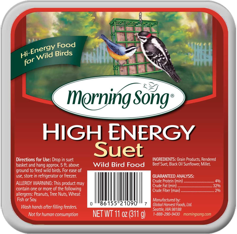 Morning Song 11454 Sunflower Suet Wild Bird Food, 9-Ounce Animals & Pet Supplies > Pet Supplies > Bird Supplies > Bird Food Morning Song High Energy  