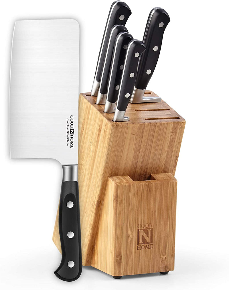 Cook N Home 15-Piece Knife Set with Bamboo Storage Block, Stainless Stee, Silver Home & Garden > Kitchen & Dining > Kitchen Tools & Utensils > Kitchen Knives Cook N Home 6-Piece  
