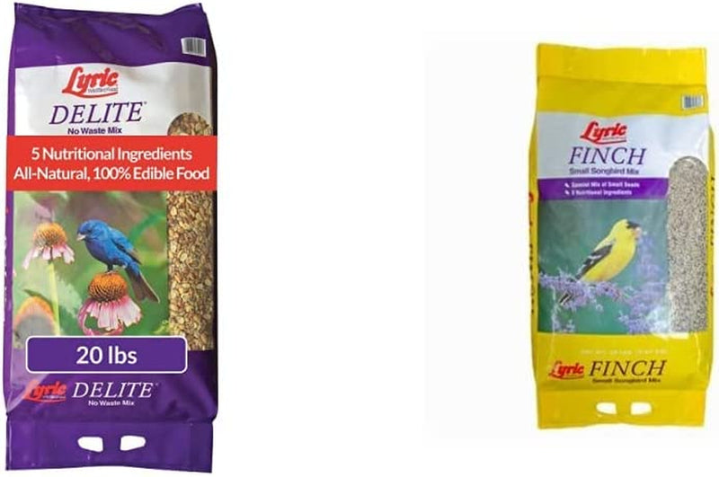 Lyric Delite Wild Bird Seed, No Waste Bird Food Mix with Shell-Free Nuts and Seeds, 5 Lb. Bag Animals & Pet Supplies > Pet Supplies > Bird Supplies > Bird Food Lebanon Seaboard Corporation Mix + Bird Seed, 20 lb. Bag 20 lb. 