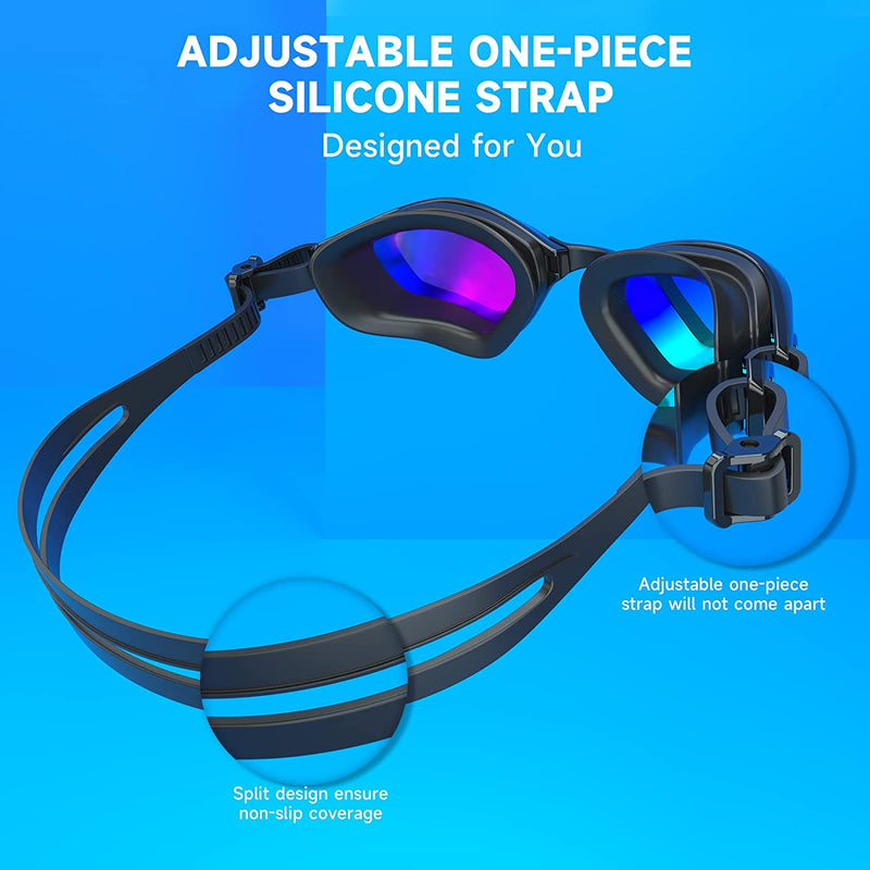 Swim Goggles, Interchangeable Lenses Swimming Goggles anti Fog, No Leaking and UV Protection Goggles for Adult Man and Women