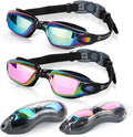 RIOROO Swim Goggles, Swimming Goggles No Leaking Anti-Fog for Women Men Adult Youth Sporting Goods > Outdoor Recreation > Boating & Water Sports > Swimming > Swim Goggles & Masks RIOROO Mirrored Black Gold&pink  
