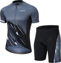 Santic Men'S Cycling Jersey Set Bib Shorts 4D Padded Short Sleeve Outfits Set Quick-Dry Sporting Goods > Outdoor Recreation > Cycling > Cycling Apparel & Accessories SANTIC(QUANZHOU) SPORTS CO.,LTD. Gray-085 Large 
