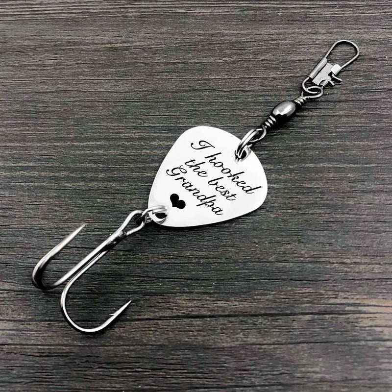 FKOG Fishing Lure Hook I'Ll Love You Till the End of the Line Engraved Fishing Hook Lure Gift for Husband Father Daddy Boyfriend Fiance Sporting Goods > Outdoor Recreation > Fishing > Fishing Tackle > Fishing Baits & Lures FKOG I Hooked the Best Grandpa  