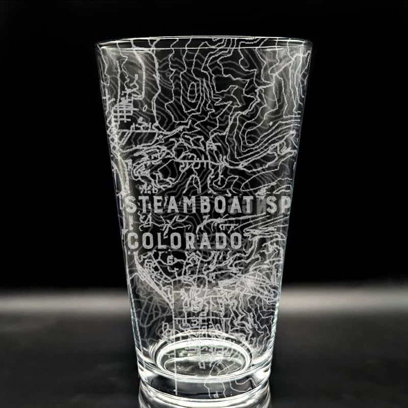 MT RAINIER WASHINGTON Engraved Pint Glass | Great Mountain Topography Map Gift Idea! Home & Garden > Kitchen & Dining > Barware LumEngrave STEAMBOAT SPRINGS  