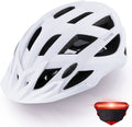 Zacro Adult Bike Helmet with Light - Adjustable Bike Helmets for Men Women Youth with Replacement Pads &Detachable Visor, Lightweight Cycling Helmet for Commuter Urban Scooter MTB Mountain &Road Biker Sporting Goods > Outdoor Recreation > Cycling > Cycling Apparel & Accessories > Bicycle Helmets Zacro Matte White  