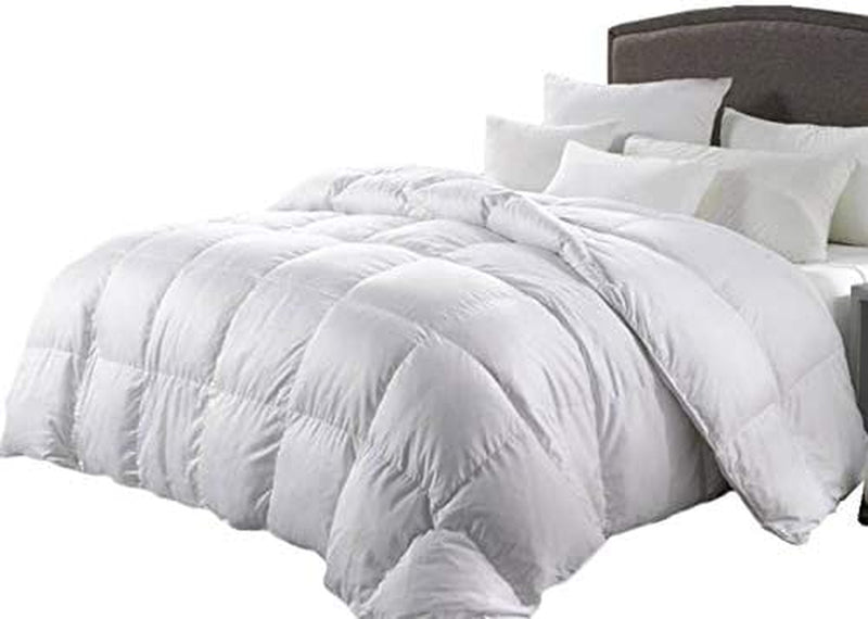 Luxurious King Size 1200 Thread Count Goose down Alternative Comforter, 100 Percent Egyptian Cotton, 1200 TC, 750FP, 50Oz, Solid White down Alt Comforter