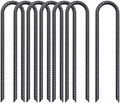 AAGUT Trampoline Stakes Anchors High Wind Heavy Duty U Tent Rebar Stake Ground Anchor 16 Inch 6 Pack Galvanized Trampolines Accessories for Swing Set, Camping, Soccer Goal, Huge Garden Decoration Sporting Goods > Outdoor Recreation > Camping & Hiking > Tent Accessories AAGUT Black 16 Inch 