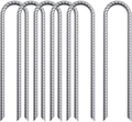 AAGUT Trampoline Stakes Anchors High Wind Heavy Duty U Tent Rebar Stake Ground Anchor 16 Inch 6 Pack Galvanized Trampolines Accessories for Swing Set, Camping, Soccer Goal, Huge Garden Decoration Sporting Goods > Outdoor Recreation > Camping & Hiking > Tent Accessories AAGUT Silver 16 Inch 