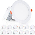 LEDIARY 12 Pack 6CCT LED Recessed Lighting 6 Inch with Junction Box, 2500K-5000K Selectable, 1100LM, 12W Eqv 110W, Dimmable Can-Killer Downlight - IC Rated, ETL Certified Home & Garden > Lighting > Flood & Spot Lights LEDIARY 4000k - Cool White 6 Inch 