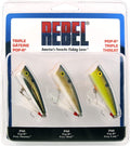 Rebel Lures Pop-R Topwater Popper Fishing Lure Sporting Goods > Outdoor Recreation > Fishing > Fishing Tackle > Fishing Baits & Lures Pradco Outdoor Brands Triple Threat 3 Pack Pop-r (1/4 Oz) 