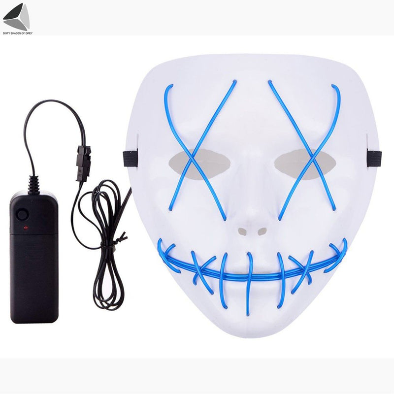 Sixtyshades Halloween LED Scary Mask Light up the Purge Masks for Party Festival Costume (Blue) Apparel & Accessories > Costumes & Accessories > Masks Sixtyshades of Grey   