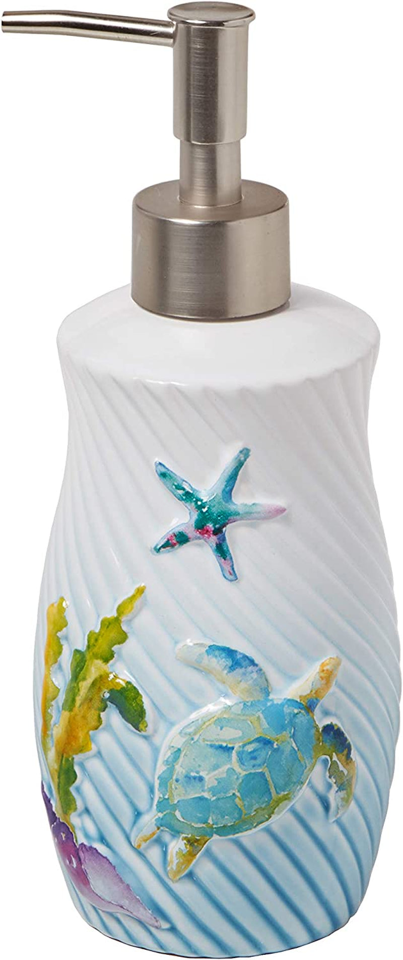 SKL Home by Saturday Knight Ltd. Watercolor Ocean 2-Piece Hand Towel Set, White Home & Garden > Linens & Bedding > Towels SKL Home Lotion/Soap Dispenser  