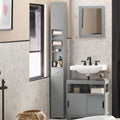 Haotian BZR34-W, White Bathroom Tall Cabinet with 1 Drawer, 2 Doors and Adjustable Shelves, Bathroom Shelf, 7.87 X 7.87 X 70.87 Bathroom Tall Cabinet Cupboard Home & Garden > Household Supplies > Storage & Organization Haotian Light Grey  