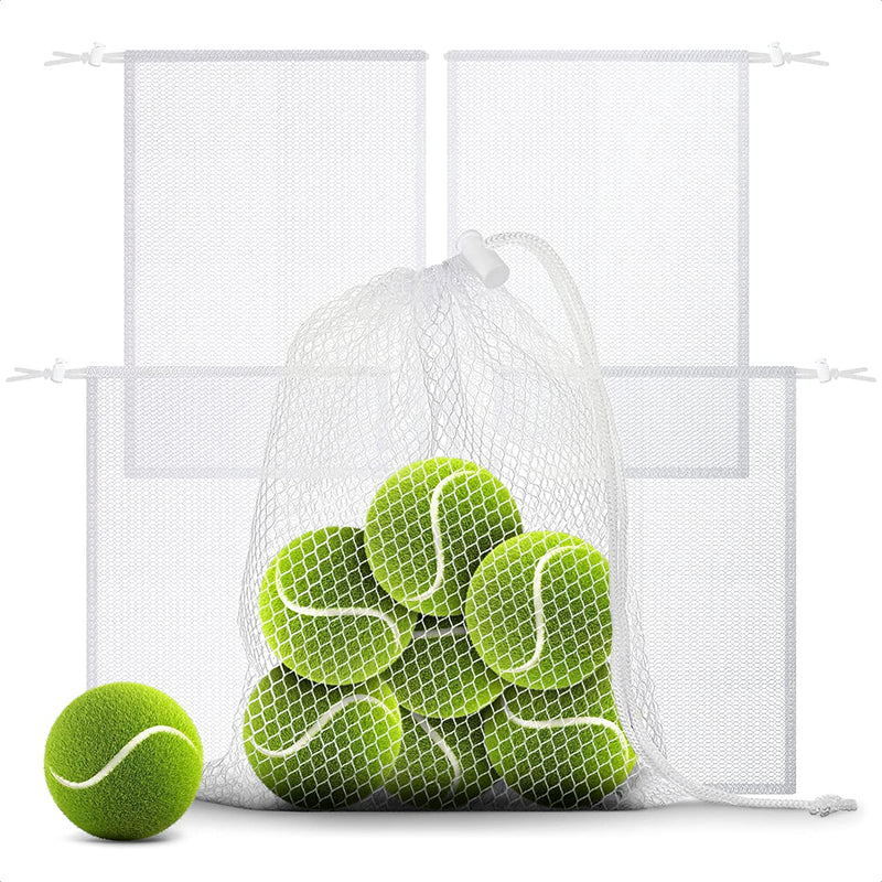Mesh Bags Drawstring Bag Set - Nylon Mesh Drawstring Bags with Cord Lock Closure - Delicates Laundry Bag for Washing Machine - Small Gym Bag for Basketball, Volleyball, Football, Golf Stuff Balls Sporting Goods > Outdoor Recreation > Boating & Water Sports > Swimming KSI 5 Pcs / White  