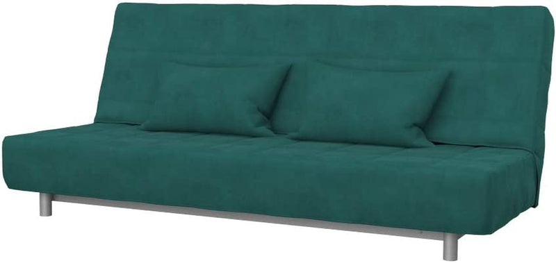 SOFERIA Replacement Compatible Cover for BEDDINGE 3-Seat Sofa-Bed, Fabric Eco Leather Creme Home & Garden > Decor > Chair & Sofa Cushions Soferia Majestic Velvet Aquamarine  