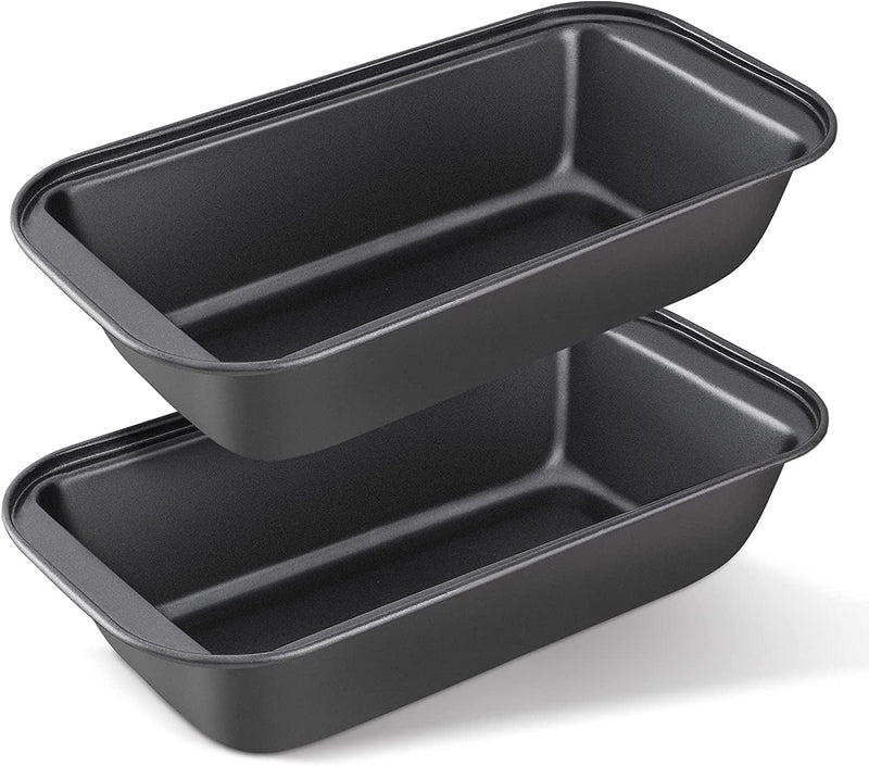 KITESSENSU Bread Pan, Nonstick Loaf Pan with Easy Grips Handles, Carbon Steel Loaf Pans for Baking, Bread Pans for Homemade Bread, Brownies and Pound Cakes, Set of 2, Gray Home & Garden > Household Supplies > Storage & Organization KITESSENSU   