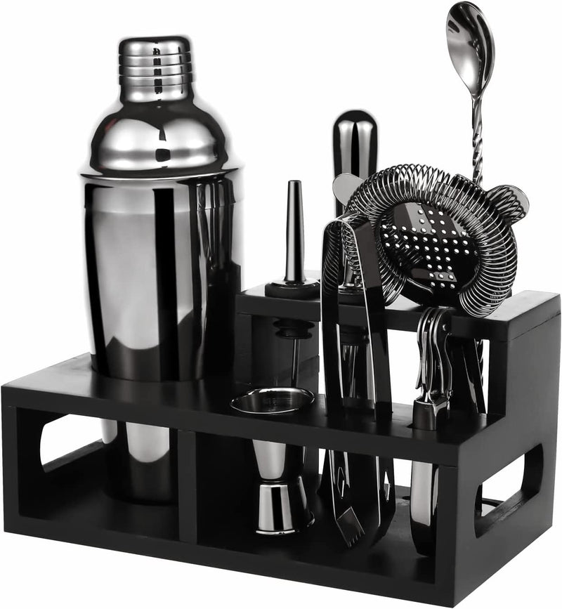 Purism Bartender Kit,11 Pieces Home Cocktail Shaker Set with Cocktail Recipes Cards,Bar Tools Stainless Steel Cocktail Shaker Set with Stand,Apply to Home Make Mixed Drink&Various Cocktails Home & Garden > Kitchen & Dining > Barware Purism   