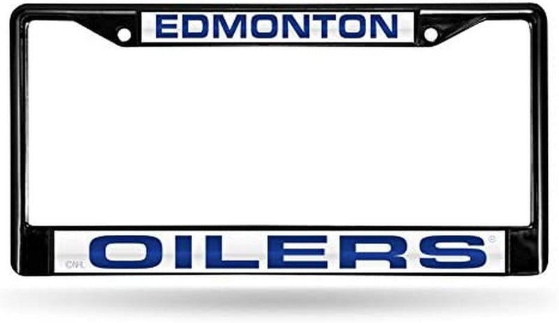 Rico Industries NHL Black Laser Cut Chrome Frame 12" X 6" Black Laser Cut Chrome Frame - Car/Truck/Suv Automobile Accessory Sporting Goods > Outdoor Recreation > Winter Sports & Activities Rico Industries Edmonton Oilers  