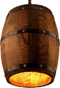 Newrays Antique Wood Wine Barrel Pendant Lamp Hanging Rustic Unique Kitchen Bar Ceiling Lamp Light Fixtures (XS) Home & Garden > Lighting > Lighting Fixtures Newrays S  