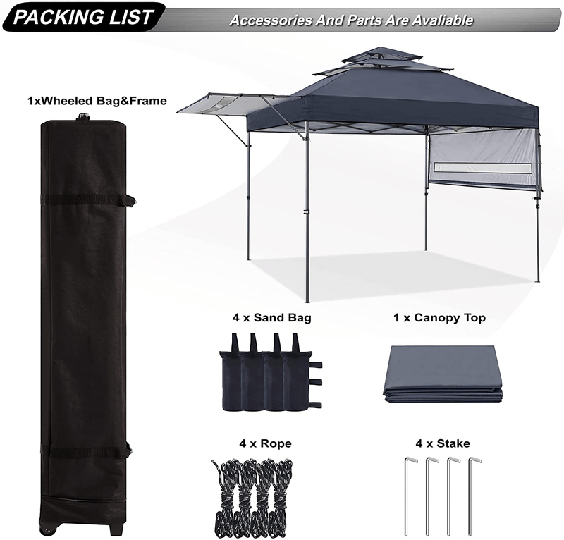 ABCCANOPY 10x17 Pop up Gazebo Canopy 3-Tier Instant Canopy with Adjustable Dual Half Awnings, Deep Gray Home & Garden > Lawn & Garden > Outdoor Living > Outdoor Structures > Canopies & Gazebos ABCCANOPY   
