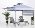 ABCCANOPY 10x17 Pop up Gazebo Canopy 3-Tier Instant Canopy with Adjustable Dual Half Awnings, Deep Gray Home & Garden > Lawn & Garden > Outdoor Living > Outdoor Structures > Canopies & Gazebos ABCCANOPY White 10x17 