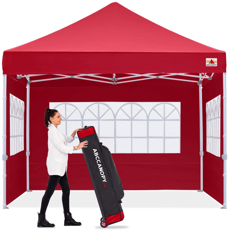 ABCCANOPY Ez Pop Up Canopy Tent 10x10 with Church Window Sidewalls, Party Tent-Series,White Home & Garden > Lawn & Garden > Outdoor Living > Outdoor Structures > Canopies & Gazebos ABCCANOPY burgundy 8X8 
