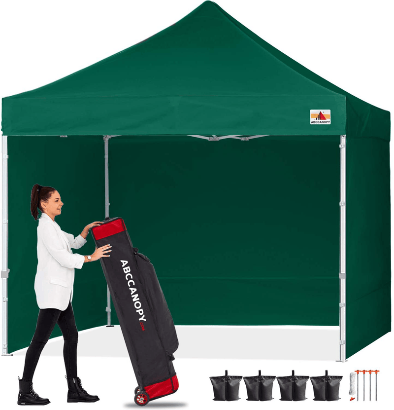 ABCCANOPY Ez Pop Up Canopy Tent with Sidewalls 10x10 Commercial -Series Home & Garden > Lawn & Garden > Outdoor Living > Outdoor Structures > Canopies & Gazebos ABCCANOPY forest green 10X10 