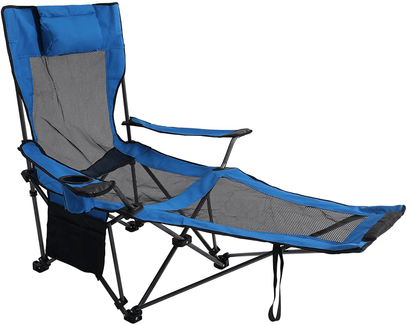 ABCCANOPY Folding Reclining Camping Chair Portable Camping Chair with Footrest, Storage Bag & Headrest, Army Green Sporting Goods > Outdoor Recreation > Camping & Hiking > Camp Furniture ABCCANOPY Royal Blue 1 