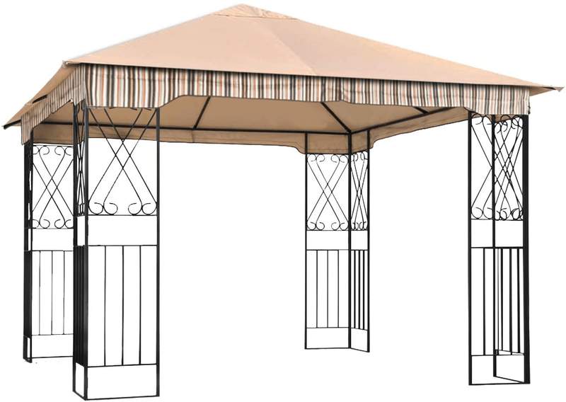 ABCCANOPY Garden Gazebo Replacement Canopy 10' x 10' Soft Top for 10' x 10' Gazebo Model L-GZ730PST-C1 Beige(only Roof)