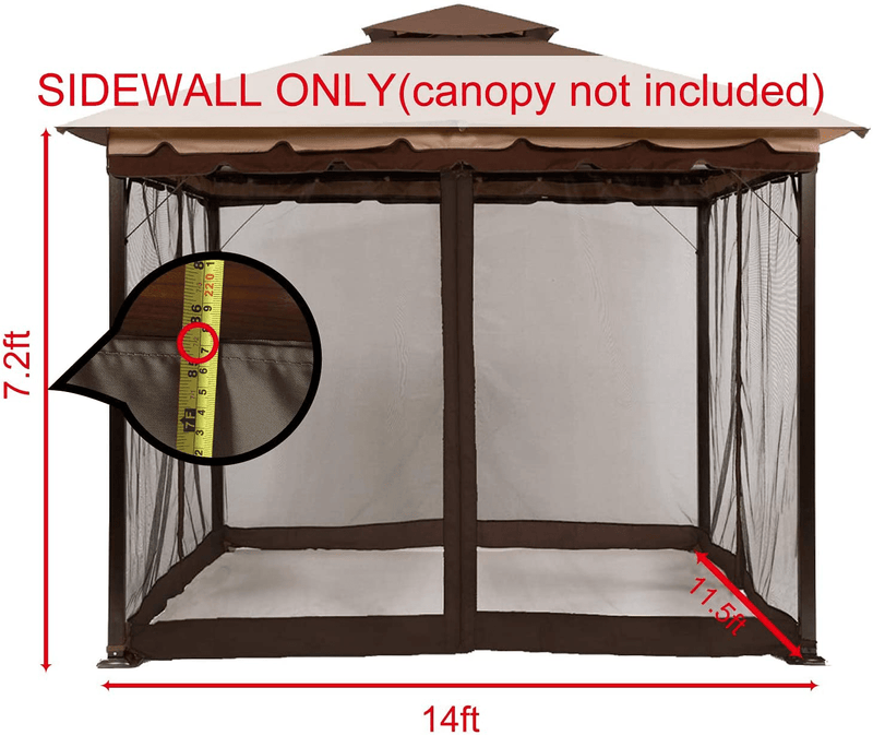ABCCANOPY Gazebo Mosquito Netting Screen Walls for 10' x 12' or 11'x 14' Gazebo Canopy, Only Screen Wall (Brown) Home & Garden > Lawn & Garden > Outdoor Living > Outdoor Structures > Canopies & Gazebos ABCCANOPY   