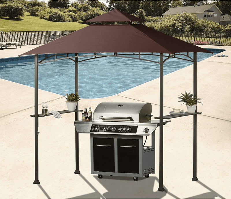 ABCCANOPY Grill Shelter Replacement Canopy Roof ONLY FIT for Gazebo Model L-GZ238PST-11 (Brown)