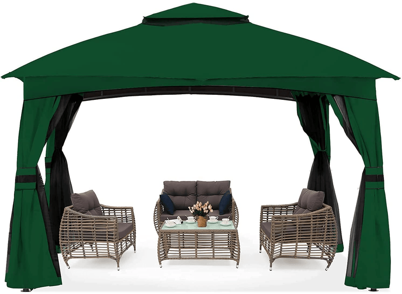 ABCCANOPY High Grade Gazebos for Patio 10x12 with Mosquito Netting (Beige) Home & Garden > Lawn & Garden > Outdoor Living > Outdoor Structures > Canopies & Gazebos ABCCANOPY forest green 10x10 