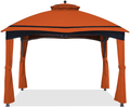 ABCCANOPY Replacement Canopy Top and Corner Curtains for Lowe's Allen Roth 10X12 Gazebo #GF-12S004B-1, Upgraded Rip-Lock Fabric with Stripe Design (Gray) Home & Garden > Lawn & Garden > Outdoor Living > Outdoor Structures > Canopies & Gazebos ABCCANOPY rust eed  
