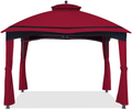 ABCCANOPY Replacement Canopy Top and Corner Curtains for Lowe's Allen Roth 10X12 Gazebo #GF-12S004B-1, Upgraded Rip-Lock Fabric with Stripe Design (Gray) Home & Garden > Lawn & Garden > Outdoor Living > Outdoor Structures > Canopies & Gazebos ABCCANOPY burgundy  