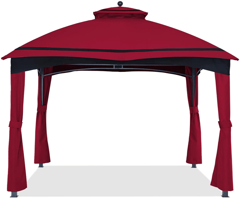 ABCCANOPY Replacement Canopy Top and Corner Curtains for Lowe's Allen Roth 10X12 Gazebo