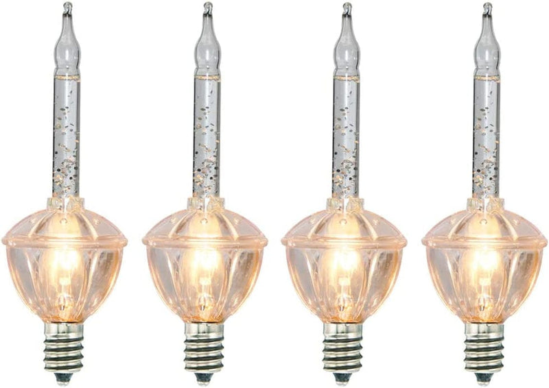 Abeja 4 Pack Multicolor Christmas Bubble Lights Replacement Bulbs Traditional Bubble Light Replacement E12 Candelabra Base (Not String Lights) 5W - for Xmas Christmas Decorations Home & Garden > Lighting > Light Ropes & Strings Abeja 4PK-Grey Bubble Light  