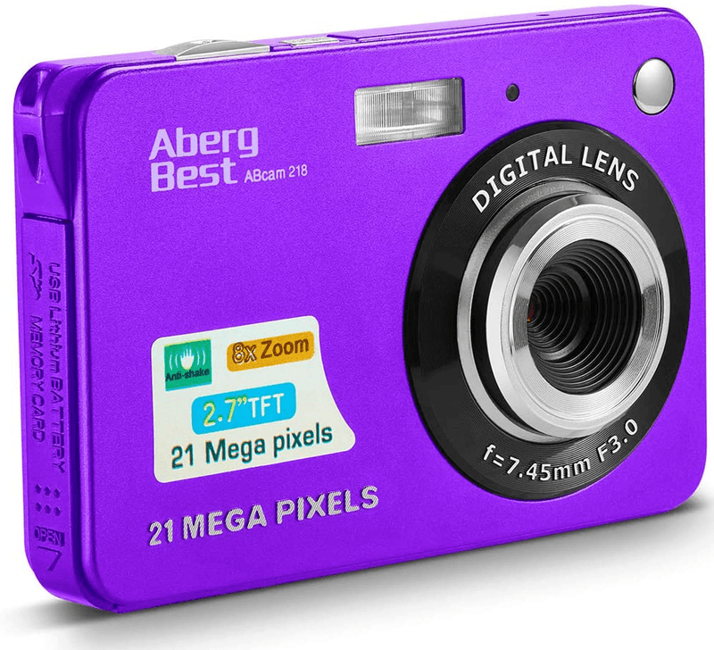 AbergBest 21 Mega Pixels 2.7" LCD Rechargeable HD Digital Camera Video Camera Digital Students Cameras,Indoor Outdoor for Adult/Seniors/Kid (Orange) Cameras & Optics > Cameras > Digital Cameras AbergBest Purple  