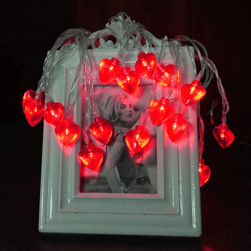 Abkshine 50 LED Valentine Heart Shape String Lights with Remote, Battery Operated Heart String Lights, Red Heart Fairy Lights for Valentine’S Day Decorations Wedding Party Anniversary Mother Day Home & Garden > Decor > Seasonal & Holiday Decorations Abkshine   
