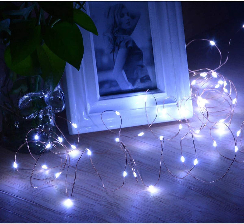 Abkshine Set of 4 Cool White Fairy Lights, Battery Operated String Lights, Cold White LED Starry Starry Lights for Indoor Christmas Decor Home & Garden > Lighting > Light Ropes & Strings Abkshine   