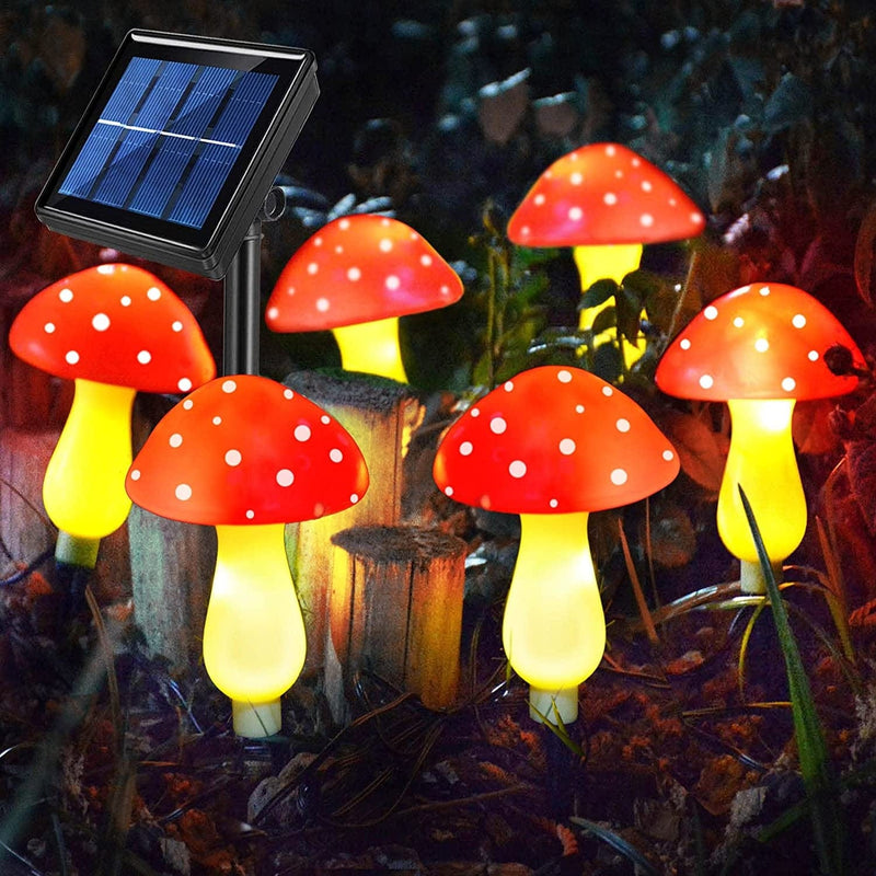 Abkshine Upgraded Outdoor Solar Garden Mushroom Lights(6 Mushrooms Lamps), 8 Modes outside Waterproof Solar Powered Garden Christmas Lights Decoration Garden, Yard, Lawn, Pathway... (Multi-Colored) Home & Garden > Lighting > Lamps Zhongshan LiHang Lighting Co.,Ltd. Red 6 Mushrooms 
