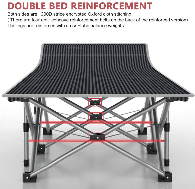 ABORON 2PCS Folding Camping Cot W/Mat for Adults, Heavy Duty Outdoor Bed with Carry Bag,1200 D Layer Oxford Travel Camp Cots for Indoor Outdoor Sporting Goods > Outdoor Recreation > Camping & Hiking > Camp Furniture ABORON   