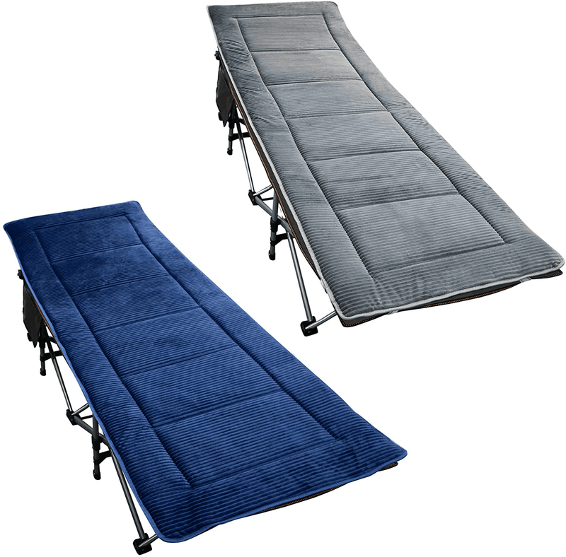 ABORON 2PCS Folding Camping Cot W/Mat for Adults, Heavy Duty Outdoor Bed with Carry Bag,1200 D Layer Oxford Travel Camp Cots for Indoor Outdoor Sporting Goods > Outdoor Recreation > Camping & Hiking > Camp Furniture ABORON   