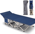 ABORON Folding Camping Cots for Adults, Folding Camping Cots Portable, Heavy Duty Sleeping Cots W/Mattress & Carrying Bag (75" L X 28" W + 75" L X 28" W, Kimono Gray Cot & Pearl Cotton Pads) Sporting Goods > Outdoor Recreation > Camping & Hiking > Camp Furniture ABORON Blue (Without Pad) 75"L x 28"W 