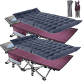 ABORON Folding Camping Cots for Adults, Folding Camping Cots Portable, Heavy Duty Sleeping Cots W/Mattress & Carrying Bag (75" L X 28" W + 75" L X 28" W, Kimono Gray Cot & Pearl Cotton Pads) Sporting Goods > Outdoor Recreation > Camping & Hiking > Camp Furniture ABORON Wine & Blue Pads 75"L x 28"W + 75"L x 28"W 