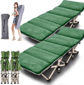 ABORON Folding Camping Cots for Adults, Folding Camping Cots Portable, Heavy Duty Sleeping Cots W/Mattress & Carrying Bag (75" L X 28" W + 75" L X 28" W, Kimono Gray Cot & Pearl Cotton Pads) Sporting Goods > Outdoor Recreation > Camping & Hiking > Camp Furniture ABORON Green&pads 75"L x 28"W + 75"L x 28"W 