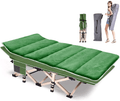 ABORON Folding Camping Cots for Adults, Folding Camping Cots Portable, Heavy Duty Sleeping Cots W/Mattress & Carrying Bag (75" L X 28" W + 75" L X 28" W, Kimono Gray Cot & Pearl Cotton Pads) Sporting Goods > Outdoor Recreation > Camping & Hiking > Camp Furniture ABORON Green&pad 75"L x 28"W 