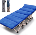 ABORON Folding Camping Cots for Adults, Folding Camping Cots Portable, Heavy Duty Sleeping Cots W/Mattress & Carrying Bag (75" L X 28" W + 75" L X 28" W, Kimono Gray Cot & Pearl Cotton Pads) Sporting Goods > Outdoor Recreation > Camping & Hiking > Camp Furniture ABORON Blue Cot & Blue Pad 75"L x 28"W 